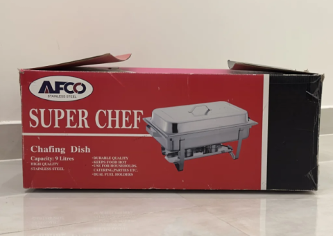 Silver Chafing Dishes – 9 Liters, 6 Pieces Available