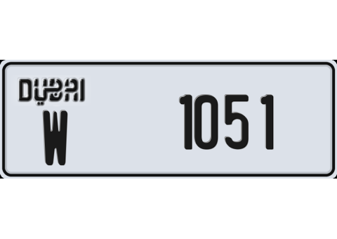 Plate number Dubai 1051 code W for sale