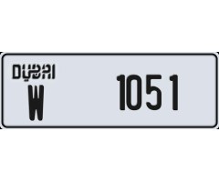 Plate number Dubai 1051 code W for sale