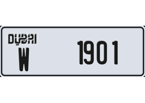 Plate number Dubai 1901 code W for sale