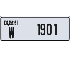 Plate number Dubai 1901 code W for sale